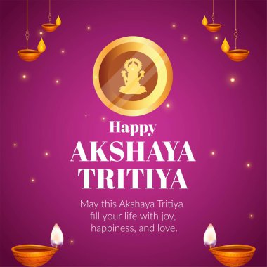 Hindu festivali Mutlu akshaya tritiya bayrak tasarımı şablonu. 