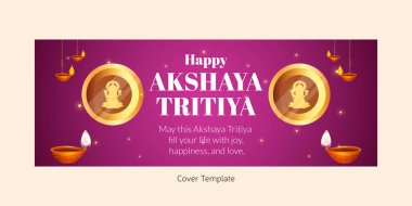 Hindu festivali Mutlu akshaya tritiya kapak sayfası tasarımı. 
