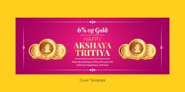 Hindu festivali Mutlu akshaya tritiya kapak sayfası tasarımı. 