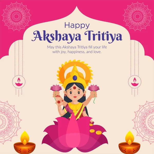 Hindu festivali Mutlu akshaya tritiya bayrak tasarımı şablonu. 