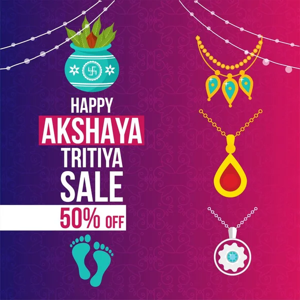 Hindu Festival Happy Akshaya Tritiya Banner Design Template — Image vectorielle