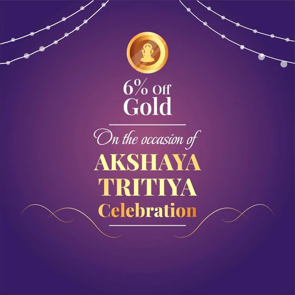 Hindu Festival Happy Akshaya Tritiya Banner Design Vorlage — Stockvektor