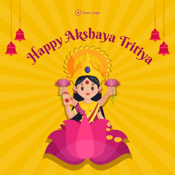 Hindu festivali Mutlu akshaya tritiya bayrak tasarımı şablonu. 