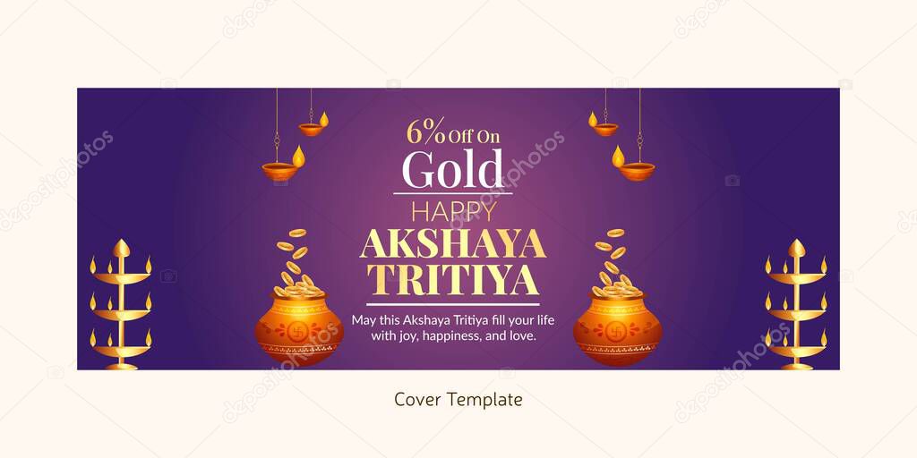 Hindu festival Happy akshaya tritiya cover page design. 