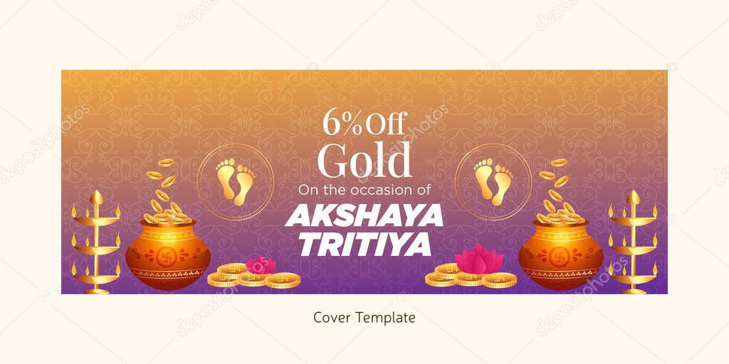 Hindu festival Happy akshaya tritiya cover page design. 