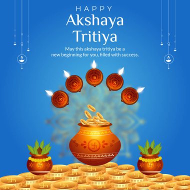 Mutlu Akshaya Tritiya Festivali bayrak tasarımı. 