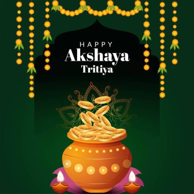 Mutlu Akshaya Tritiya Festivali bayrak tasarımı. 