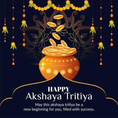 Mutlu Akshaya Tritiya Festivali bayrak tasarımı. 