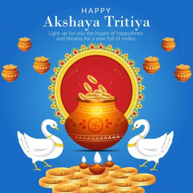 Mutlu Akshaya Tritiya Festivali bayrak tasarımı. 