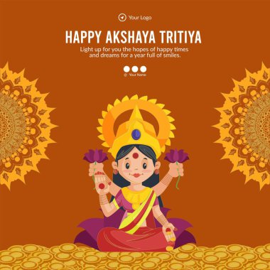 Akshaya Tritiya afiş şablonunun düz tasarımı. 