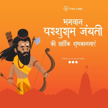 Mutlu Parshuram Jayanti Hint festivali bayrağı tasarımı. 