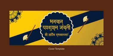 Mutlu Maharshi Parshuram Jayanti Hint festivali kutlama kapağı. 