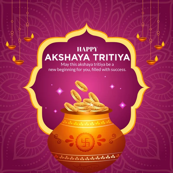 Mutlu Akshaya Tritiya Festivali bayrak tasarımı. 