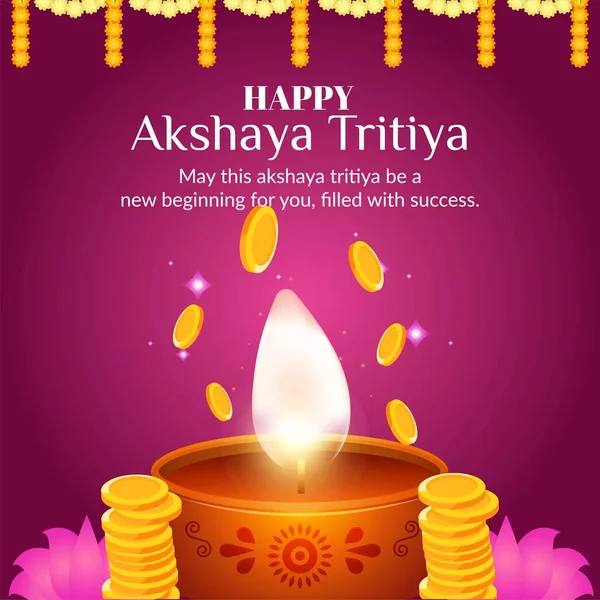 Mutlu Akshaya Tritiya Festivali bayrak tasarımı. 