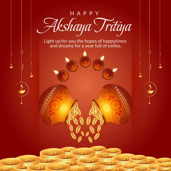 Mutlu Akshaya Tritiya Festivali bayrak tasarımı. 