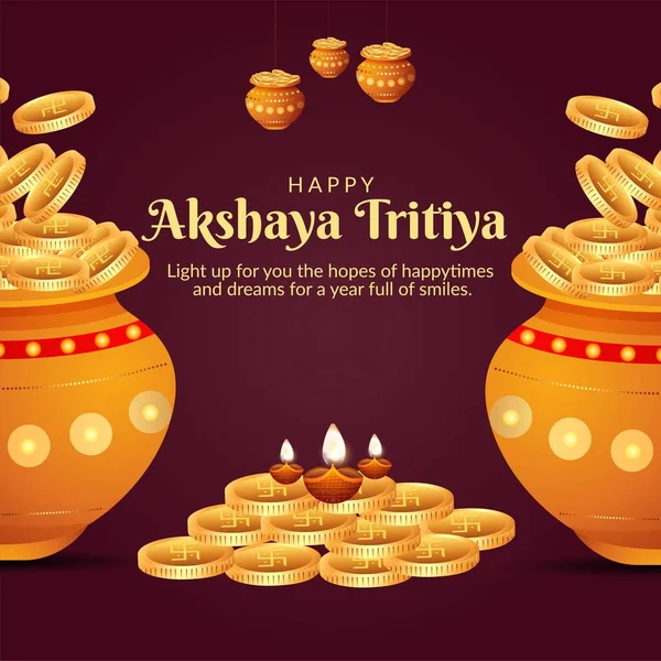 Mutlu Akshaya Tritiya Festivali bayrak tasarımı. 