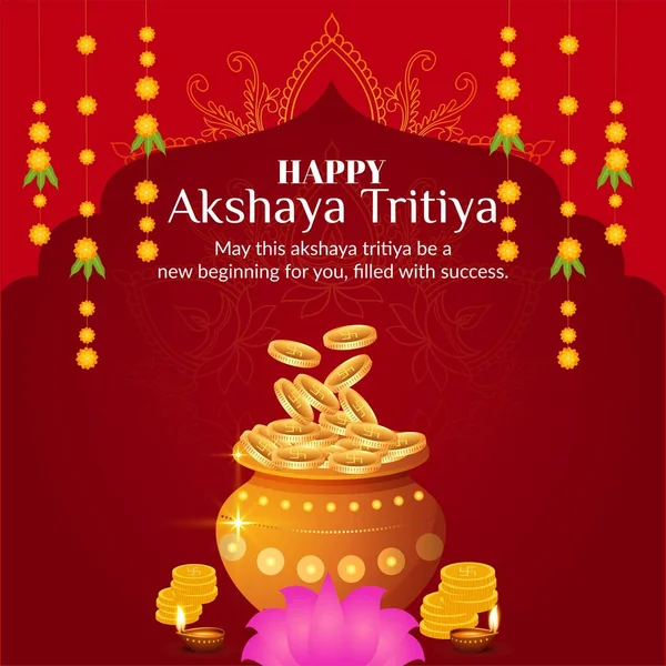 Mutlu Akshaya Tritiya Festivali bayrak tasarımı. 