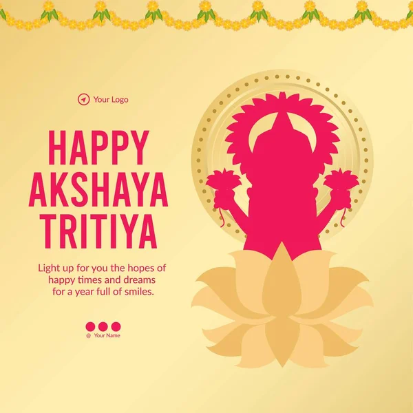 Akshaya Tritiya afiş şablonunun düz tasarımı. 