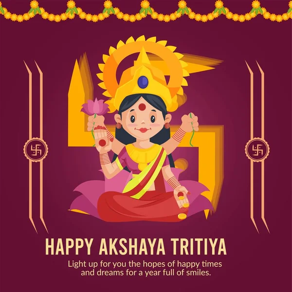 Akshaya Tritiya afiş şablonunun düz tasarımı. 