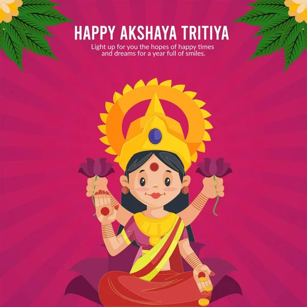 Akshaya Tritiya afiş şablonunun düz tasarımı. 