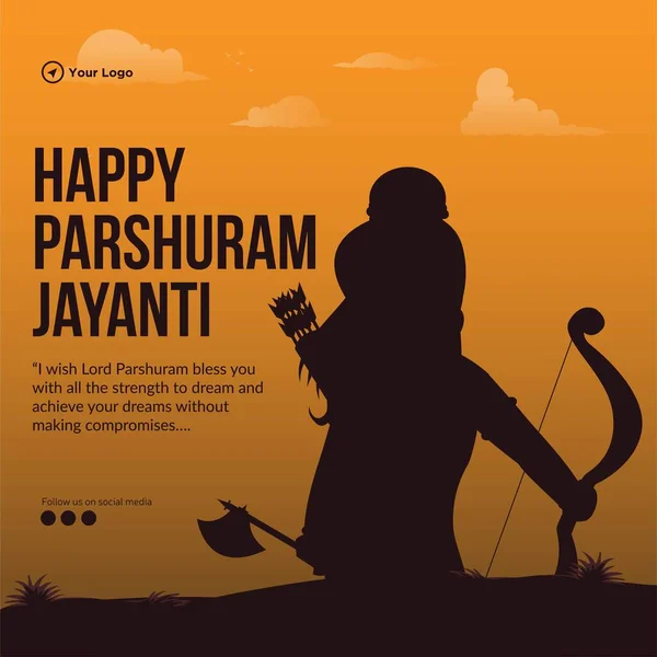 Happy Parshuram Jayanti Indian Hindu Festival Banner Design — Stockový vektor