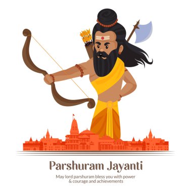 Banner design of Parshuram Jayanti Hindu festival cartoon style template. 