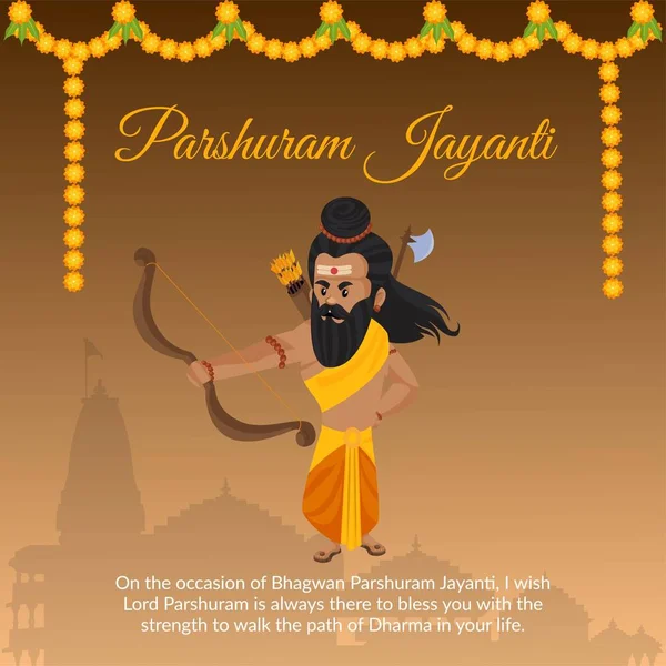 Banner Design Happy Parshuram Jayanti Cartoon Style Template — Stockový vektor