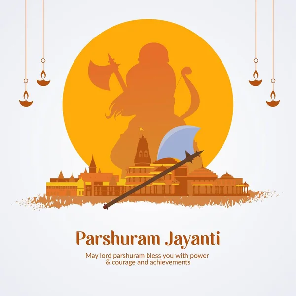 Banner Design Parshuram Jayanti Hindu Festival Cartoon Style Template — Stockový vektor