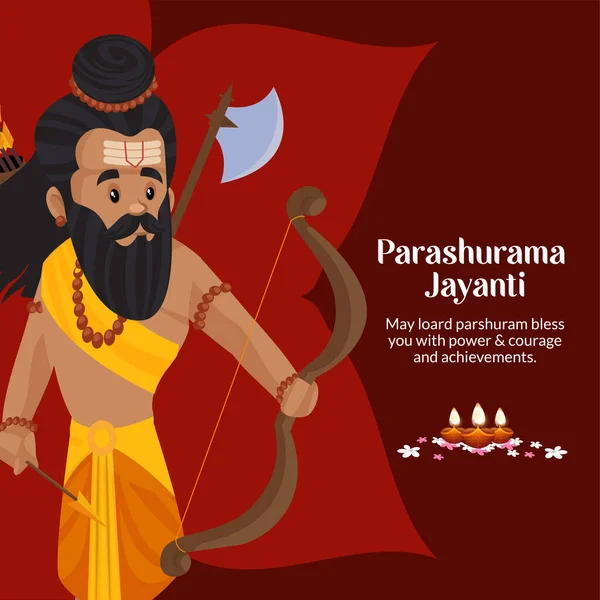 Banner Design Parshuram Jayanti Hindu Festival Cartoon Style Template — Stockový vektor