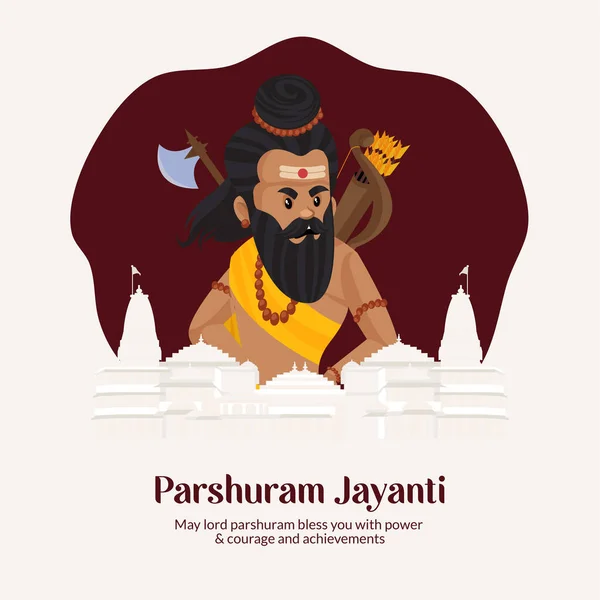 Banner Design Parshuram Jayanti Hindu Festival Cartoon Style Template — Stockový vektor