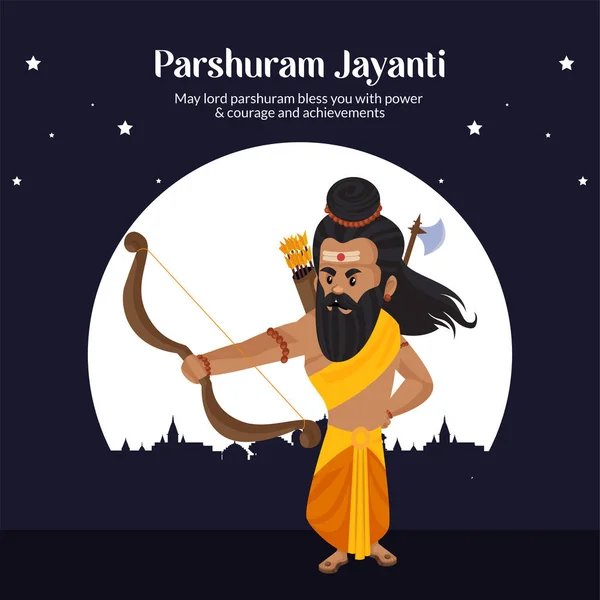 Banner Design Parshuram Jayanti Hindu Festival Cartoon Style Template — Stockový vektor