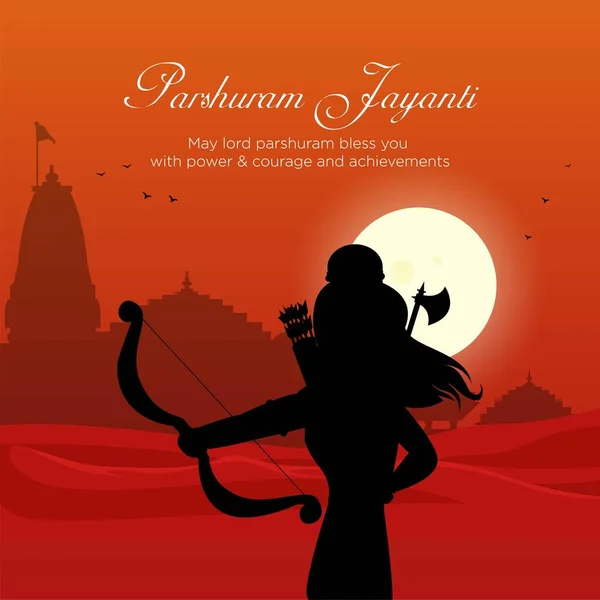 Flat Parshuram Jayanti Hindu Festival Banner Design Template — Stockový vektor