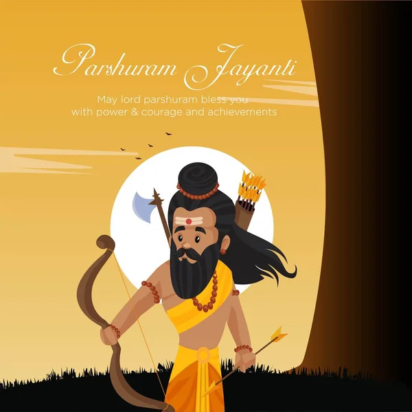 Flat Parshuram Jayanti Hindu Festival Banner Design Template — Stockový vektor