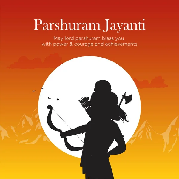 Flat Parshuram Jayanti Hindu Festival Banner Design Template — Stockový vektor