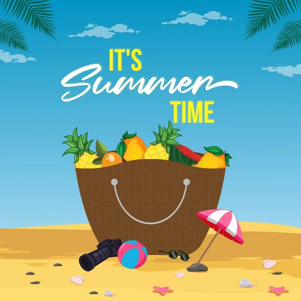 Yaz dönemi şablonunun pankart tasarımı. 