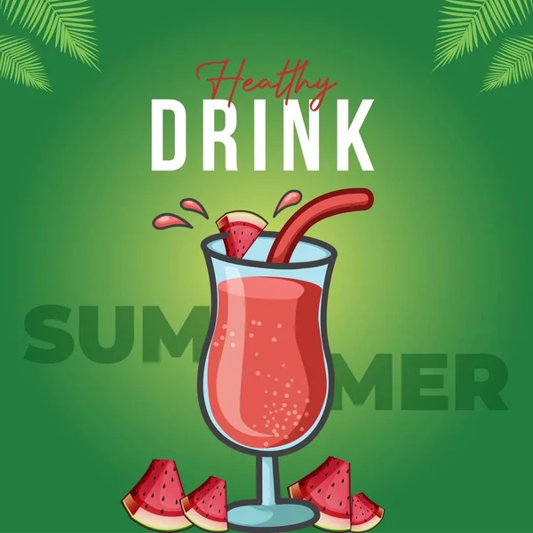 Sağlıklı içecek pankartı tasarım şablonu.  