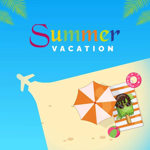 Summer Vacation Banner Design Template — Stockvektor
