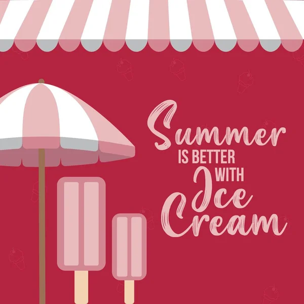 Summer Better Ice Cream Banner Design Template — Stockvektor