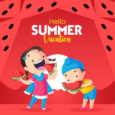 Merhaba yaz tatili afiş tasarım şablonu. 