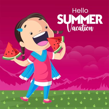 Merhaba yaz tatili afiş tasarım şablonu. 