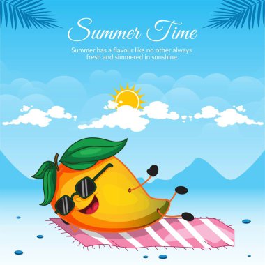 Yaz zamanı afiş tasarım şablonu. 