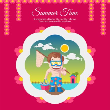 Yaz zamanı afiş tasarım şablonu. 