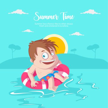 Yaz zamanı afiş tasarım şablonu. 