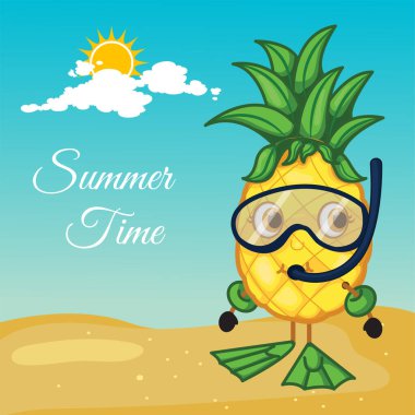 Yaz zamanı afiş tasarım şablonu. 