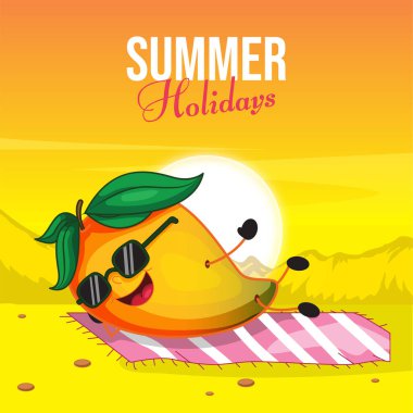 Yaz tatili afiş tasarım şablonu. 