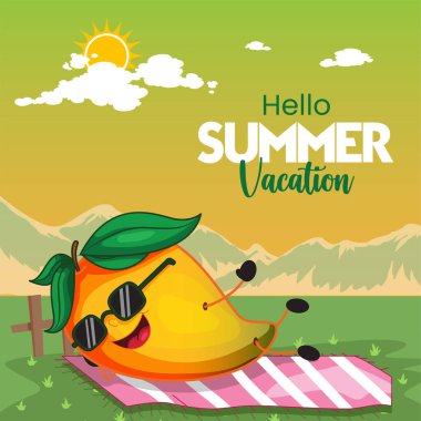 Merhaba yaz tatili afiş tasarım şablonu. 