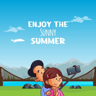 Güneşli yaz şablonunun tadını çıkar. 