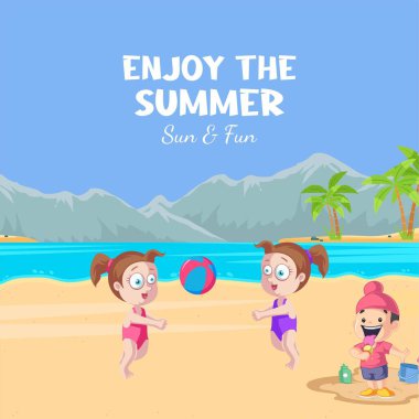 Yaz güneşinin ve şablonun tadını çıkarın.. 