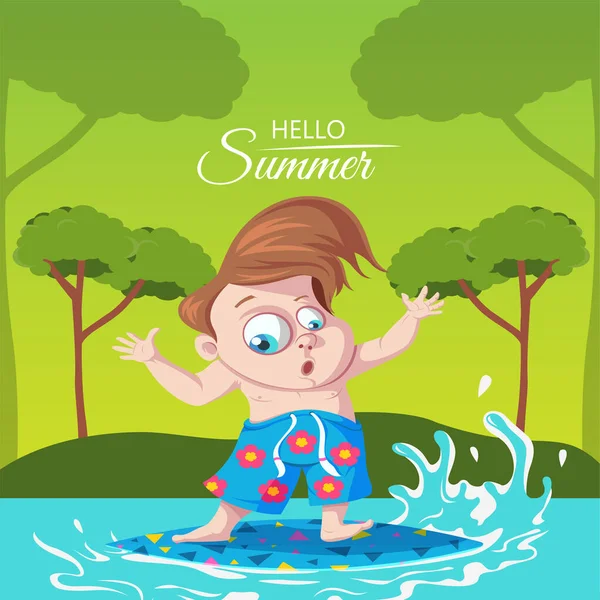 Hello Summer Banner Design Template — Wektor stockowy