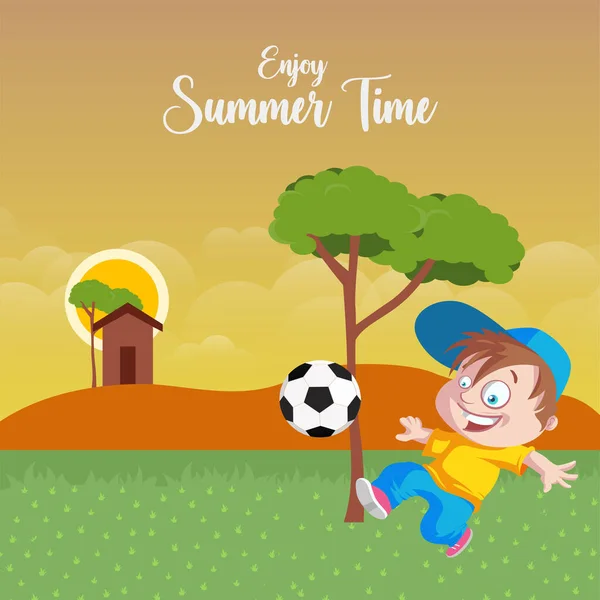 Enjoy Summer Time Banner Design Template — Stockvektor